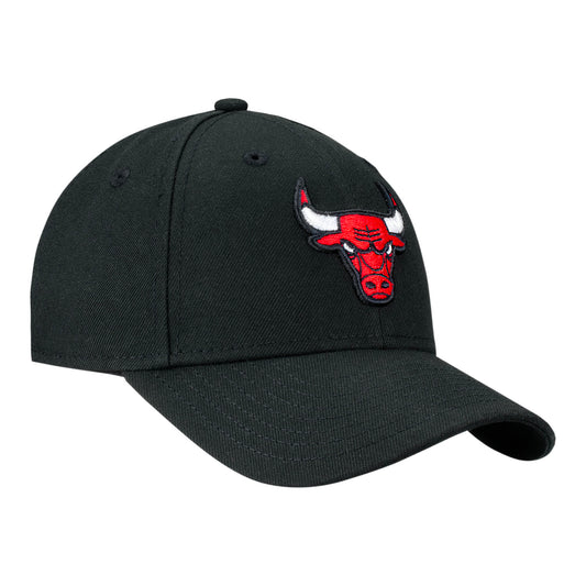 Youth Chicago Bulls New Era 940 Adjustable Hat in Black - Left View