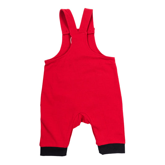Newborn Chicago Bulls 1966 Benny Overalls in Red - Front View