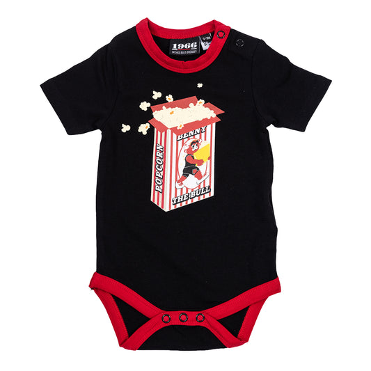 Newborn Chicago Bulls 1966 Benny Onesie in Black - Front View