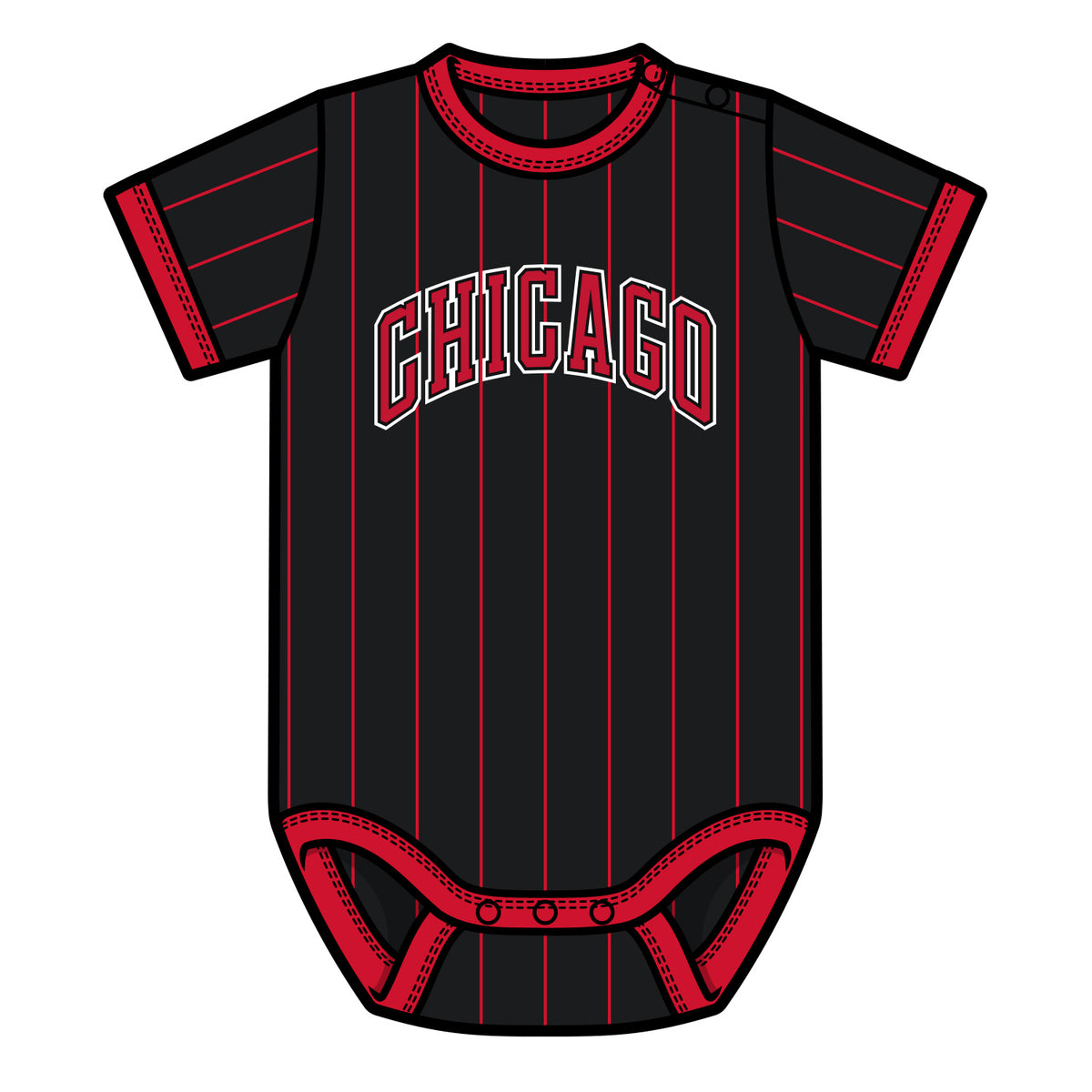 Newborn Chicago Bulls 1966 Statement Onesie in Red and Black - Front View