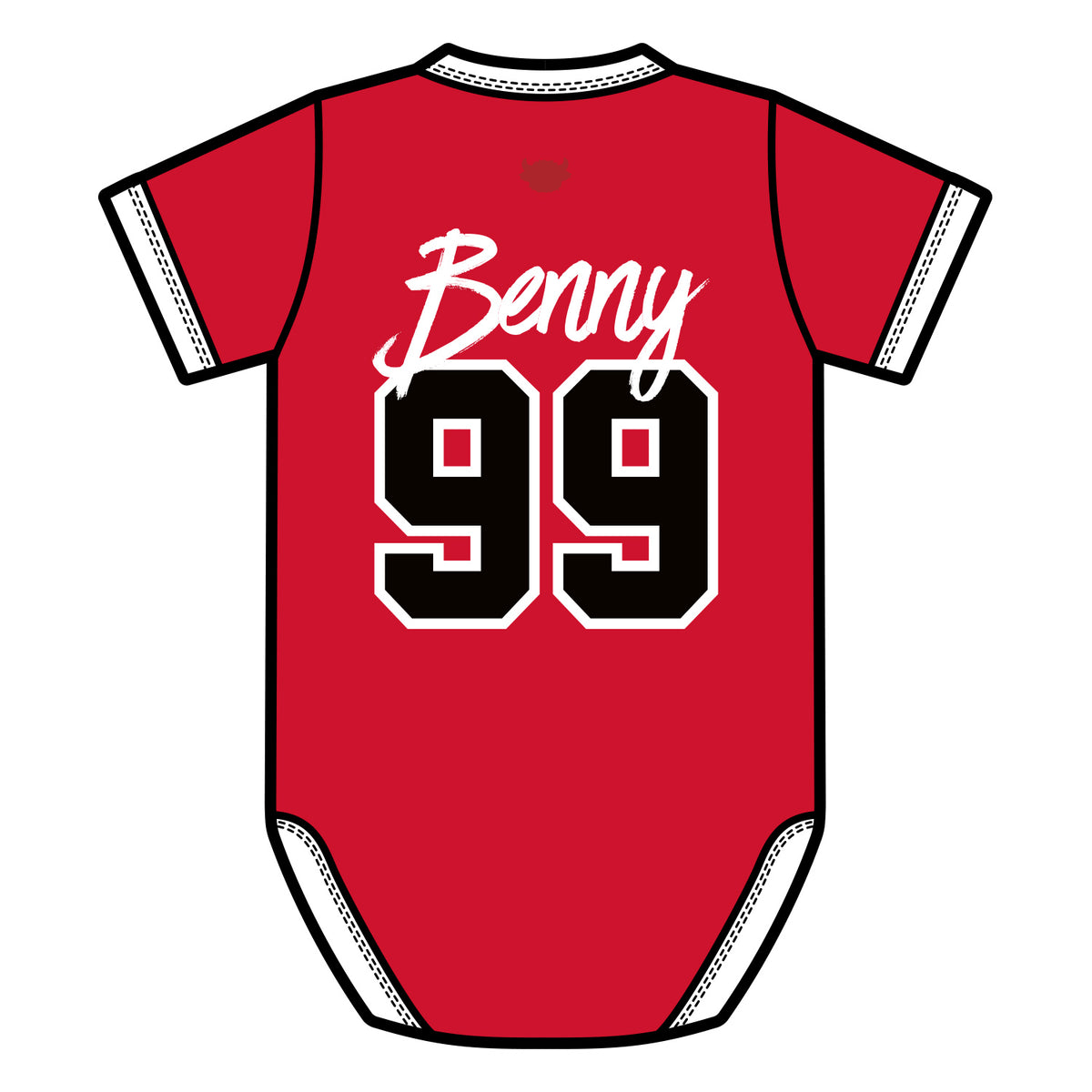 Newborn Chicago Bulls 1966 Benny Onesie in Red - Back View