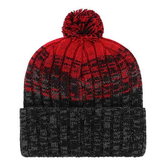 Youth Chicago Bulls 47 Brand  Cascade Cuff Pom Knit In Red & Black - Front View