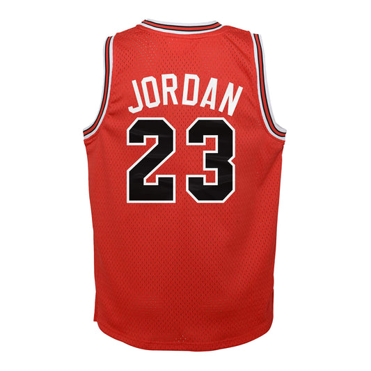 Youth Chicago Bulls Authentic Mitchell & Ness Michael Jordan 1984-85 Jersey in red - back view