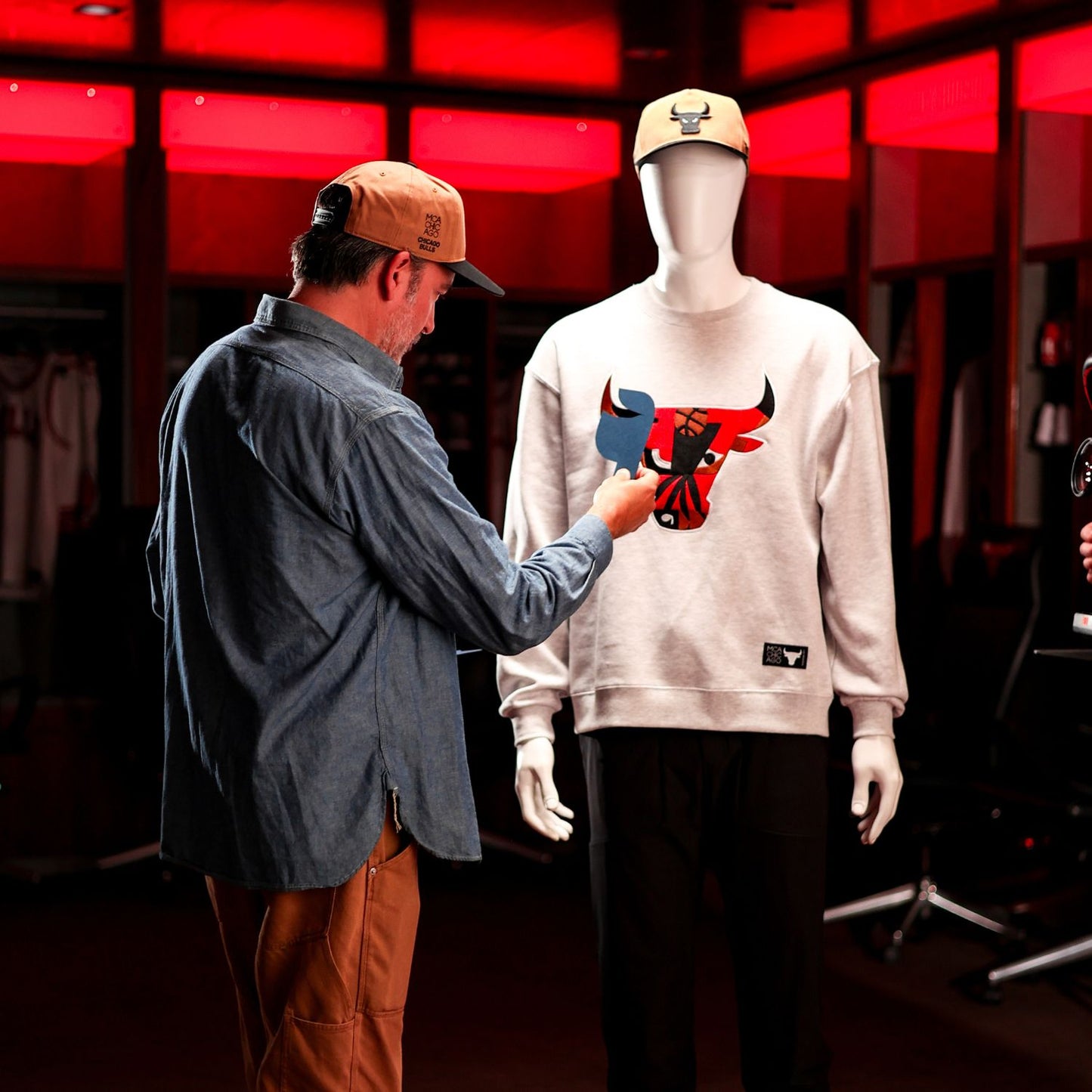 Chicago Bulls x MCA Logo Crewneck Sweatshirt on mannequin