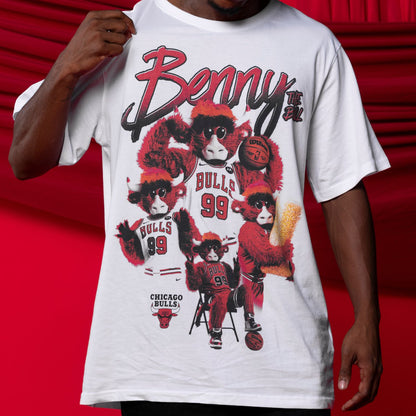 Chicago Bulls 1966 Benny Photo T-Shirt - Front Close Up View