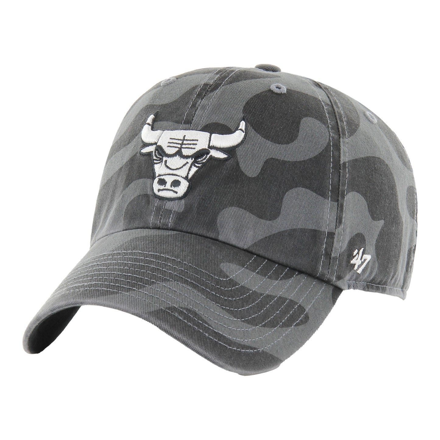 Ladies Chicago Bulls 47 Brand Clean Up Freeform Pattern Adjustable Hat - Front View