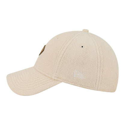 Ladies Chicago Bulls New Era Comfy Patch Snapback in White - Left Side View