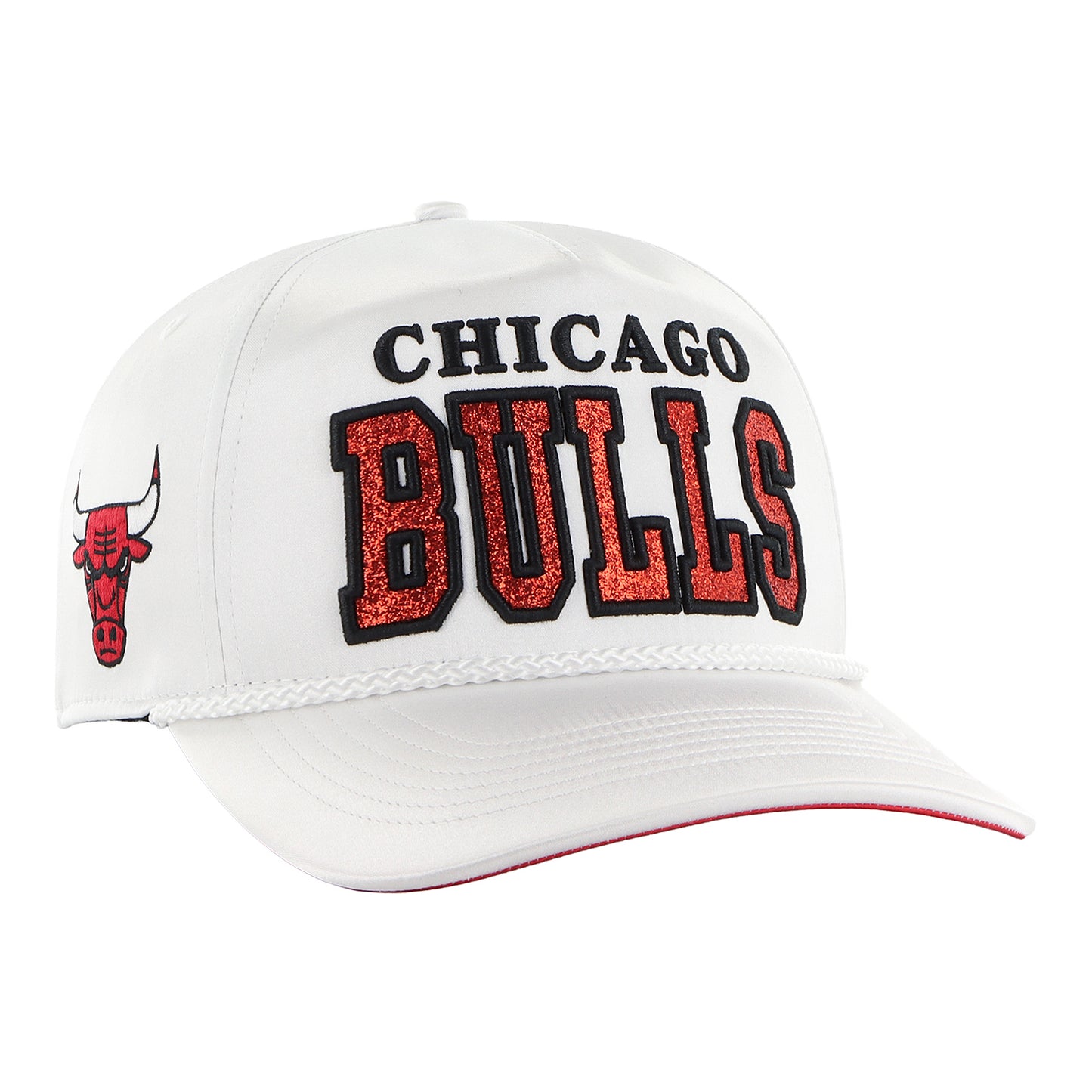 Ladies Chicago Bulls 47 Brand Outspoken Hitch Snapback Hat in White  - Front View