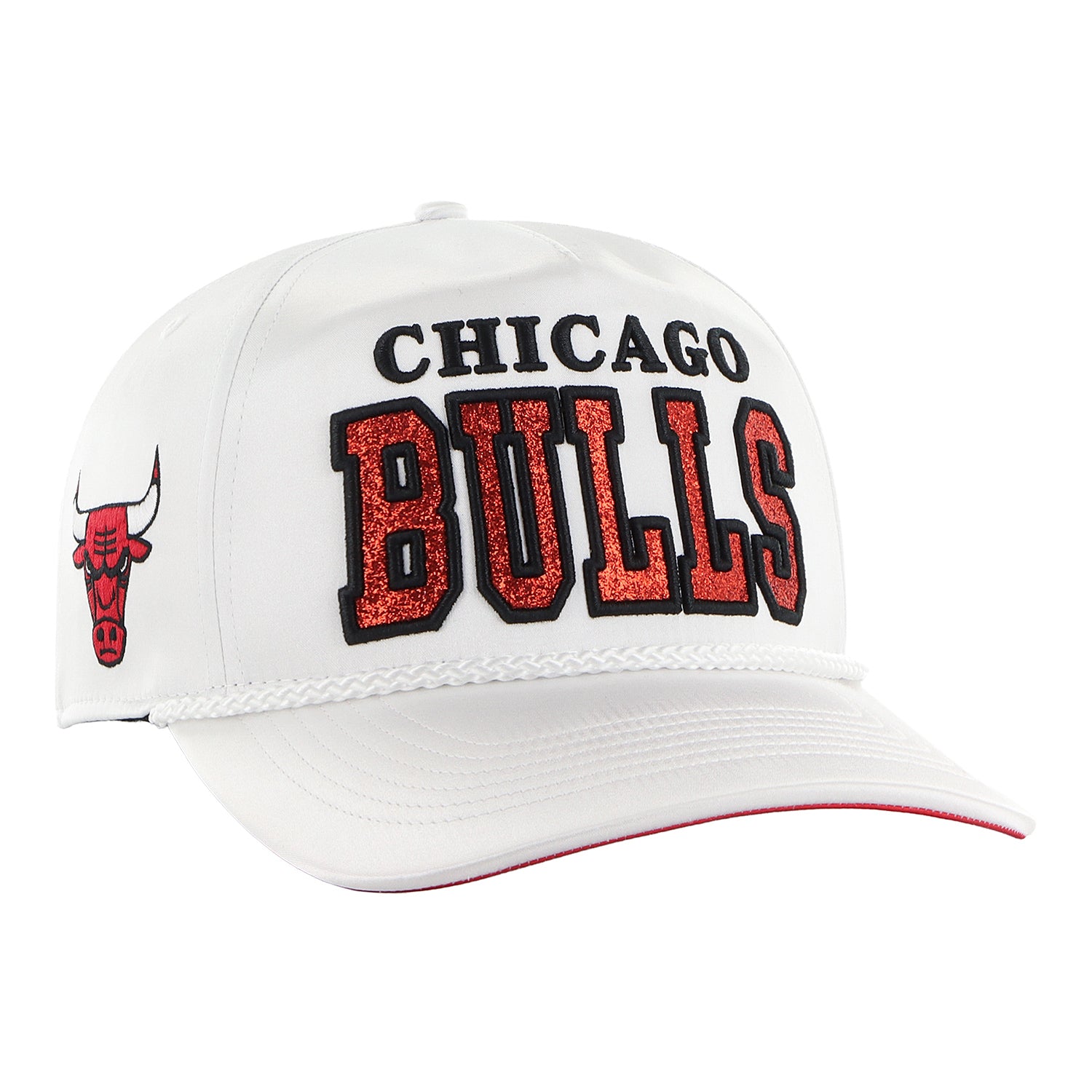 Ladies Chicago Bulls 47 Brand Outspoken Hitch Snapback Hat in White  - Front View