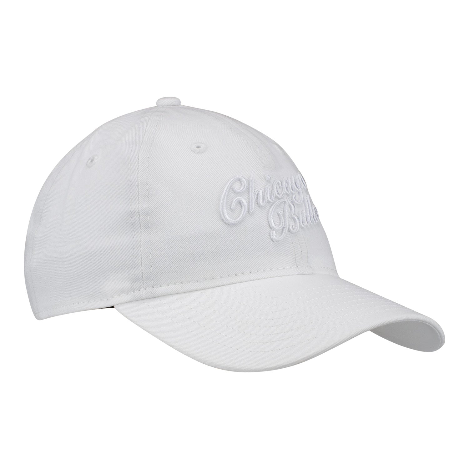 Ladies Chicago Bulls New Era Tonal Script 920 Hat in White - Front Right View