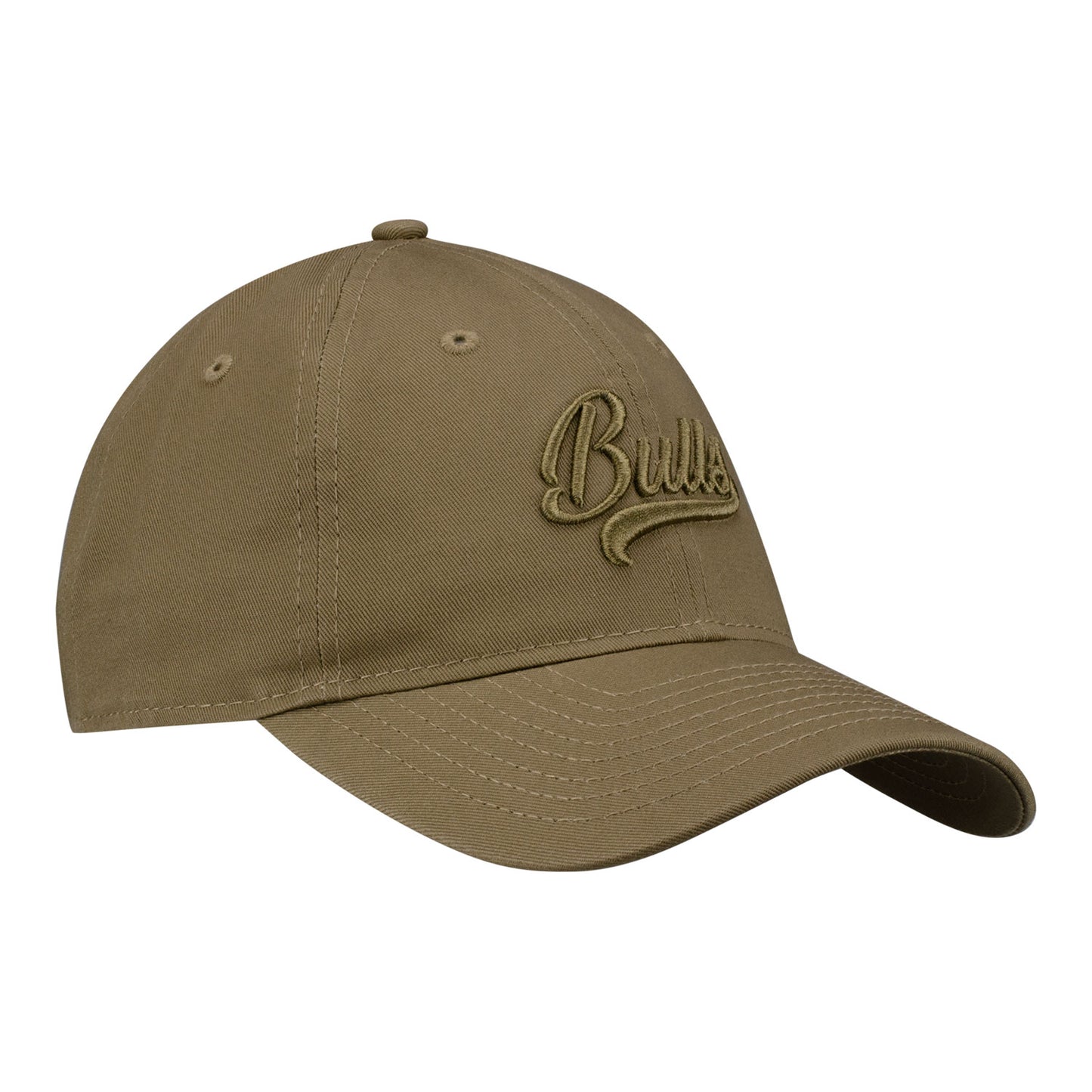 Ladies Chicago Bulls New Era Tonal Script 920 Khaki Hat in Brown - Front Right View