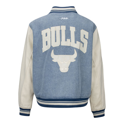 Ladies Chicago Bulls Pro Standard Varsity Blue Jacket - back  view