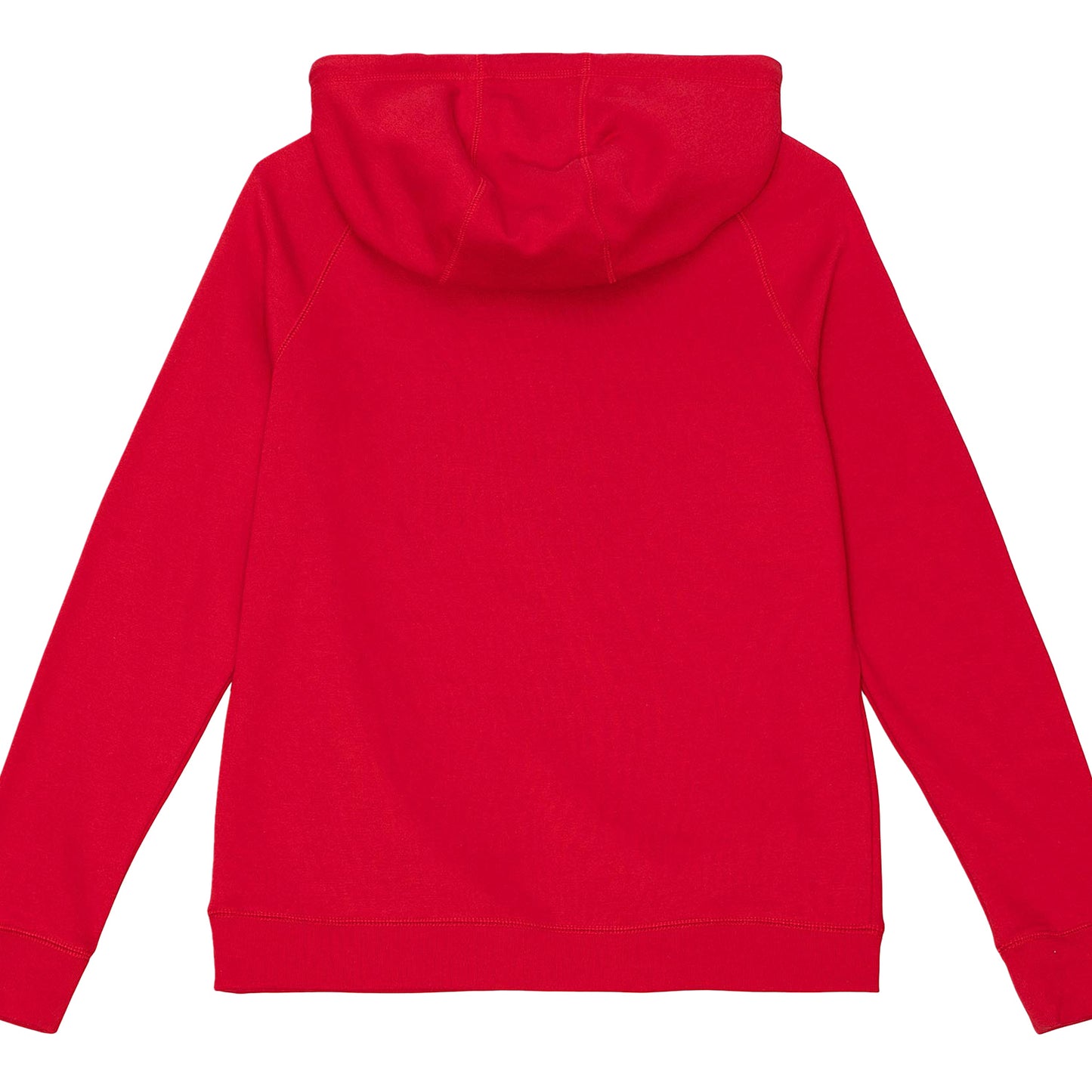 Ladies Chicago Bulls Mitchell & Ness Funnel Neck Hooded Sweatshirt in red - back view