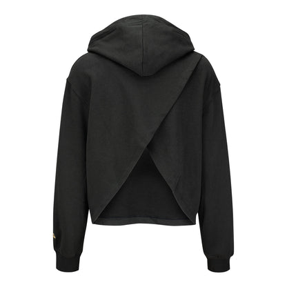 Ladies Chicago Bulls New Era Glam Applique Hooded Sweatshirt in Black - Back View