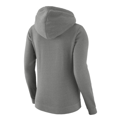 LADIES 2024-25 CHICAGO BULLS CITY EDITION CLUB FLEECE HOODED SWEATSHIRT IN GREY - BACK VIEW