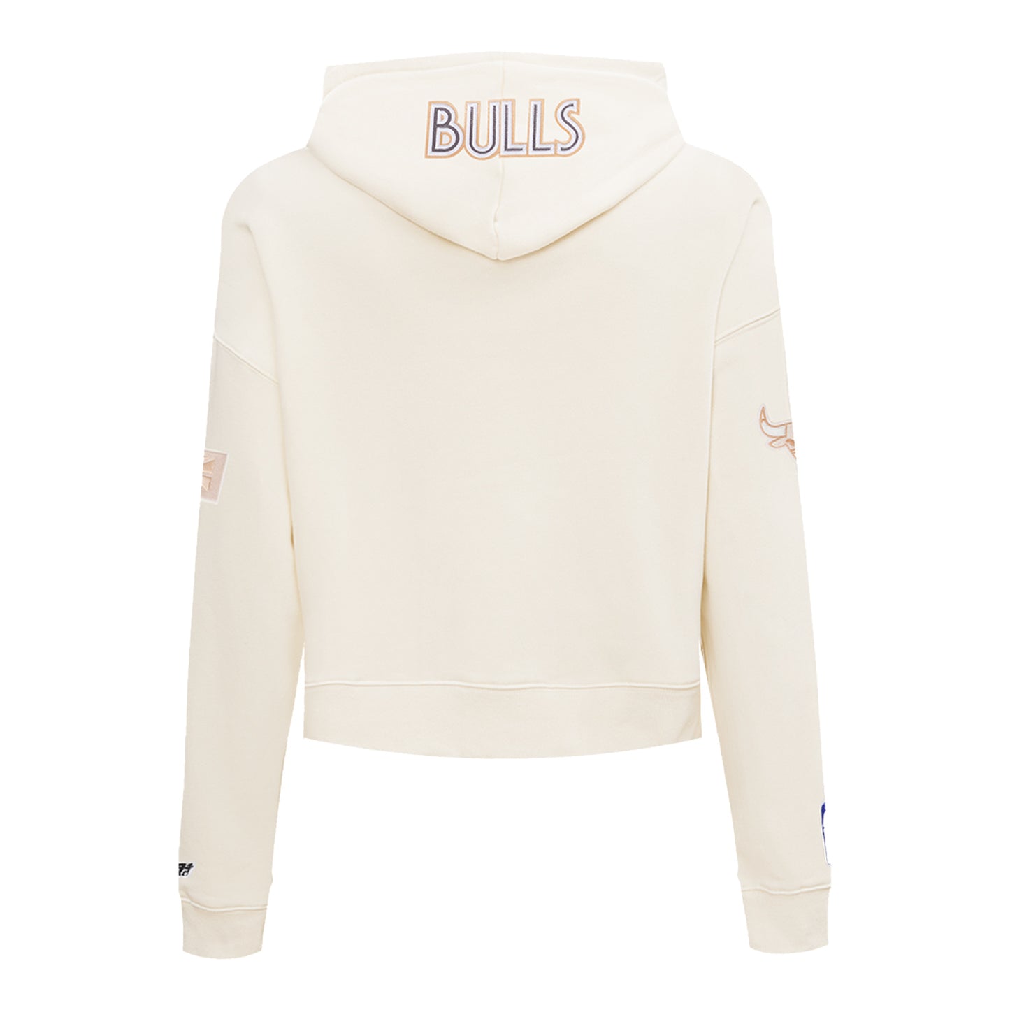 LADIES 2024-25 CHICAGO BULLS CITY EDITION CROPPED HOODED SWEATSHIRT IN WHITE - BACK VIEW