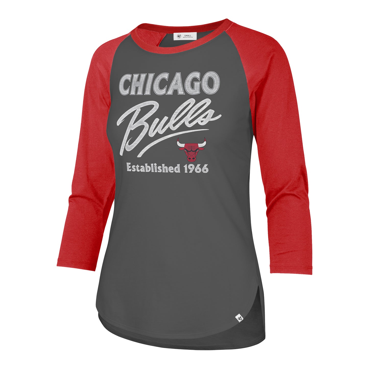 Ladies Chicago Bulls 47 Brand Submarine Raglan Long Sleeve T-Shirt - front view