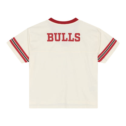 Ladies Chicago Bulls Mitchell & Ness Retro Roots Cropped T-Shirt - Back View