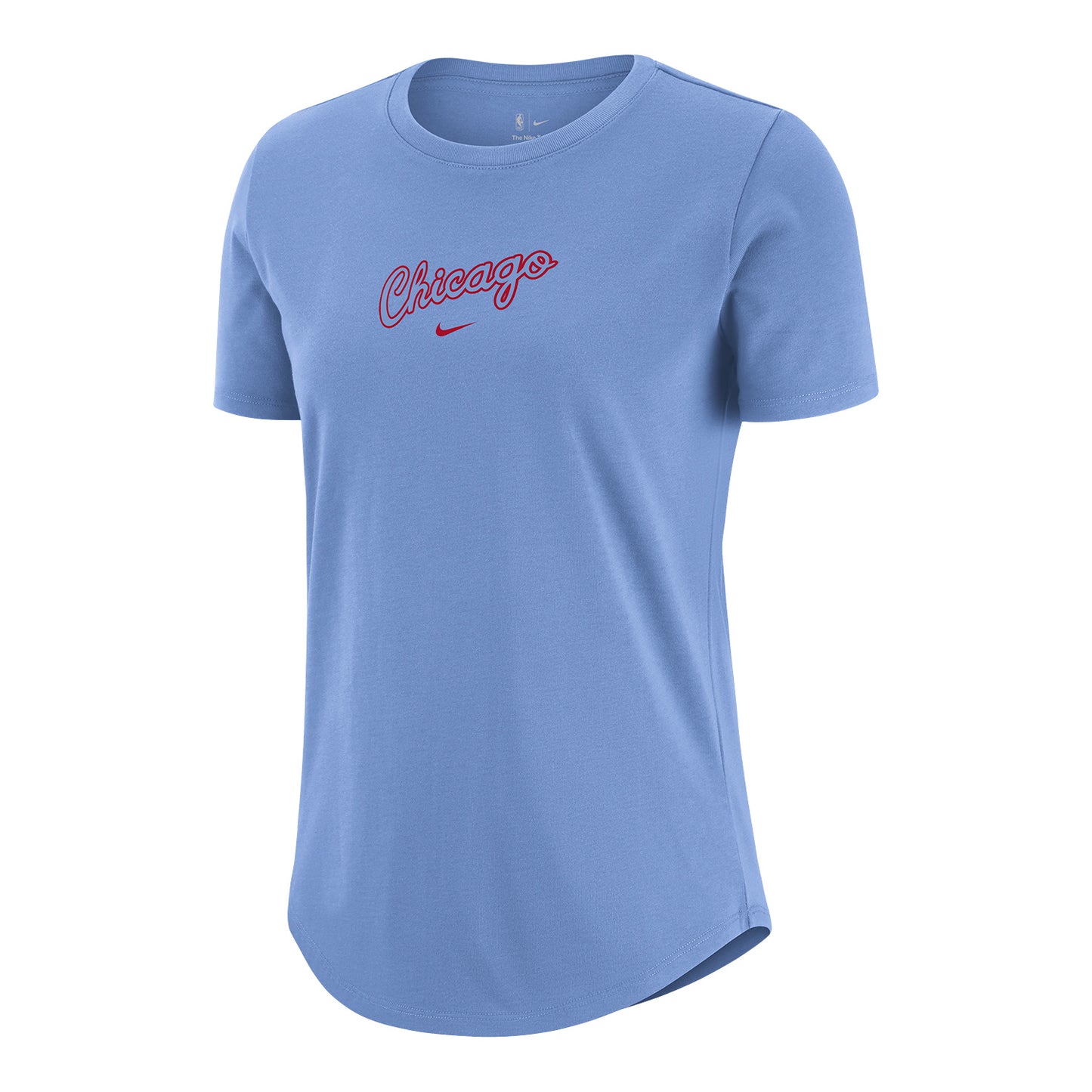 Ladies Chicago Bulls Nike Essential City Edition Valor Blue T-Shirt in Blue - Front View