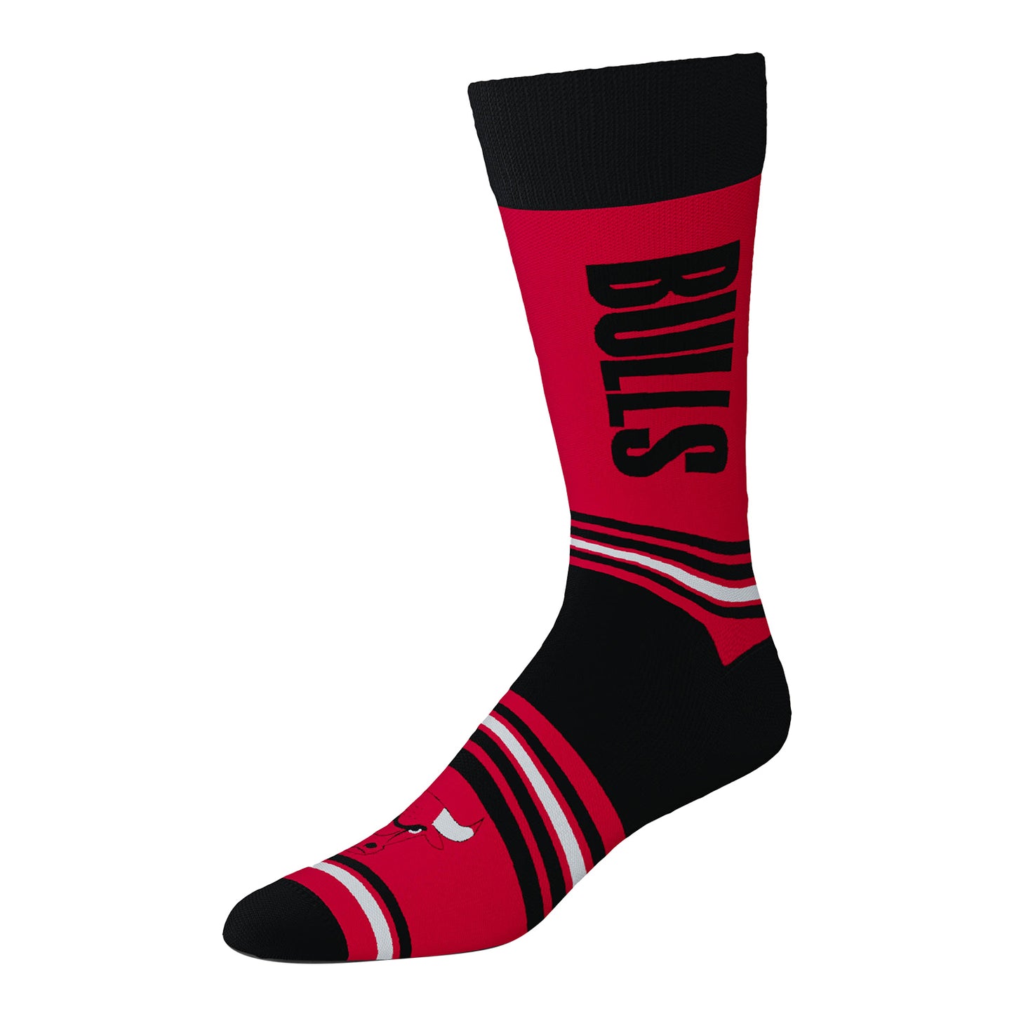 Chicago Bulls Go Team Sock - black and red - front view