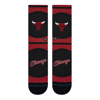 Chicago Bulls Stance Hardwood Classic Mini Ball Socks In Black - Front View