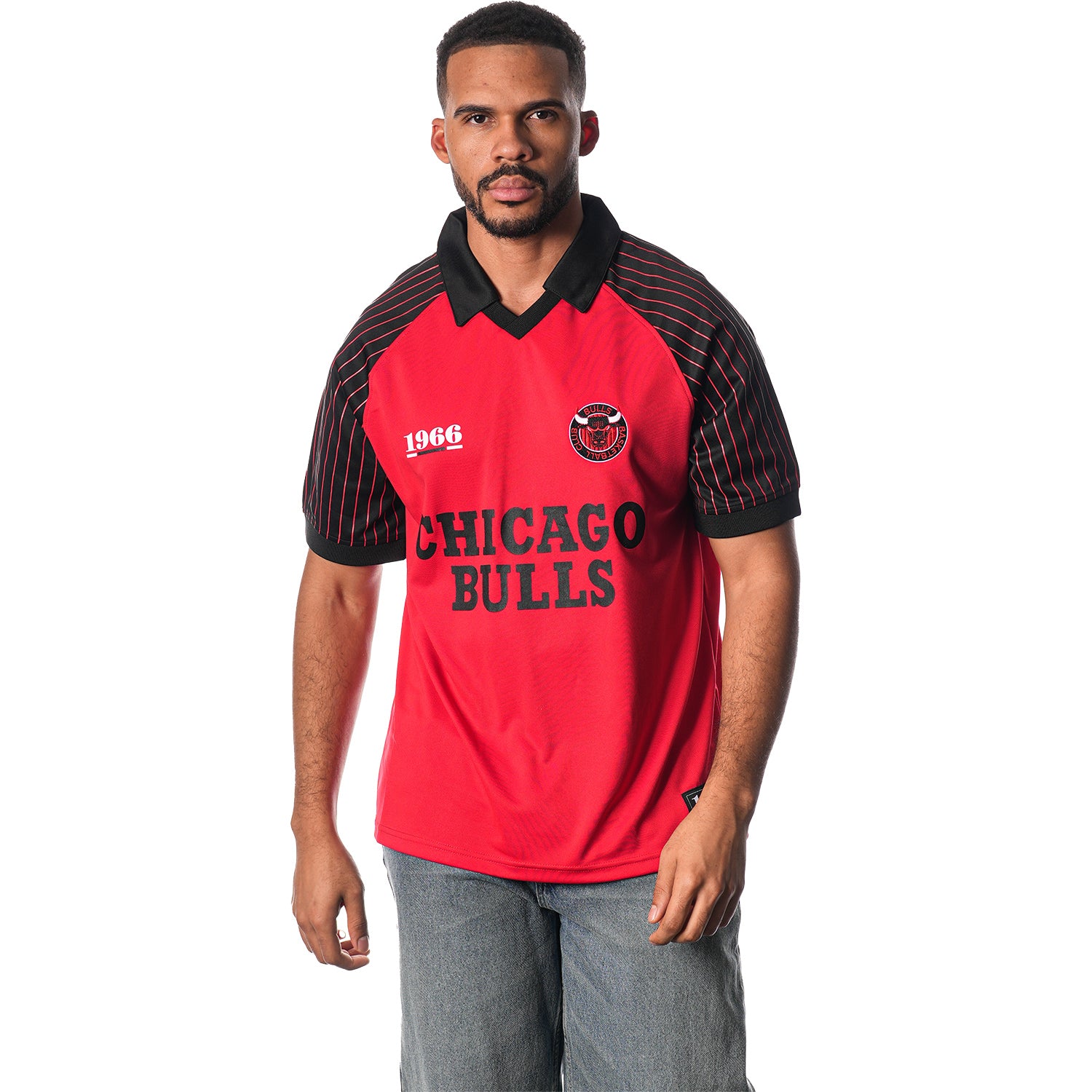 Chicago Bulls Wild Collective Soccer Jersey In Red - Front View