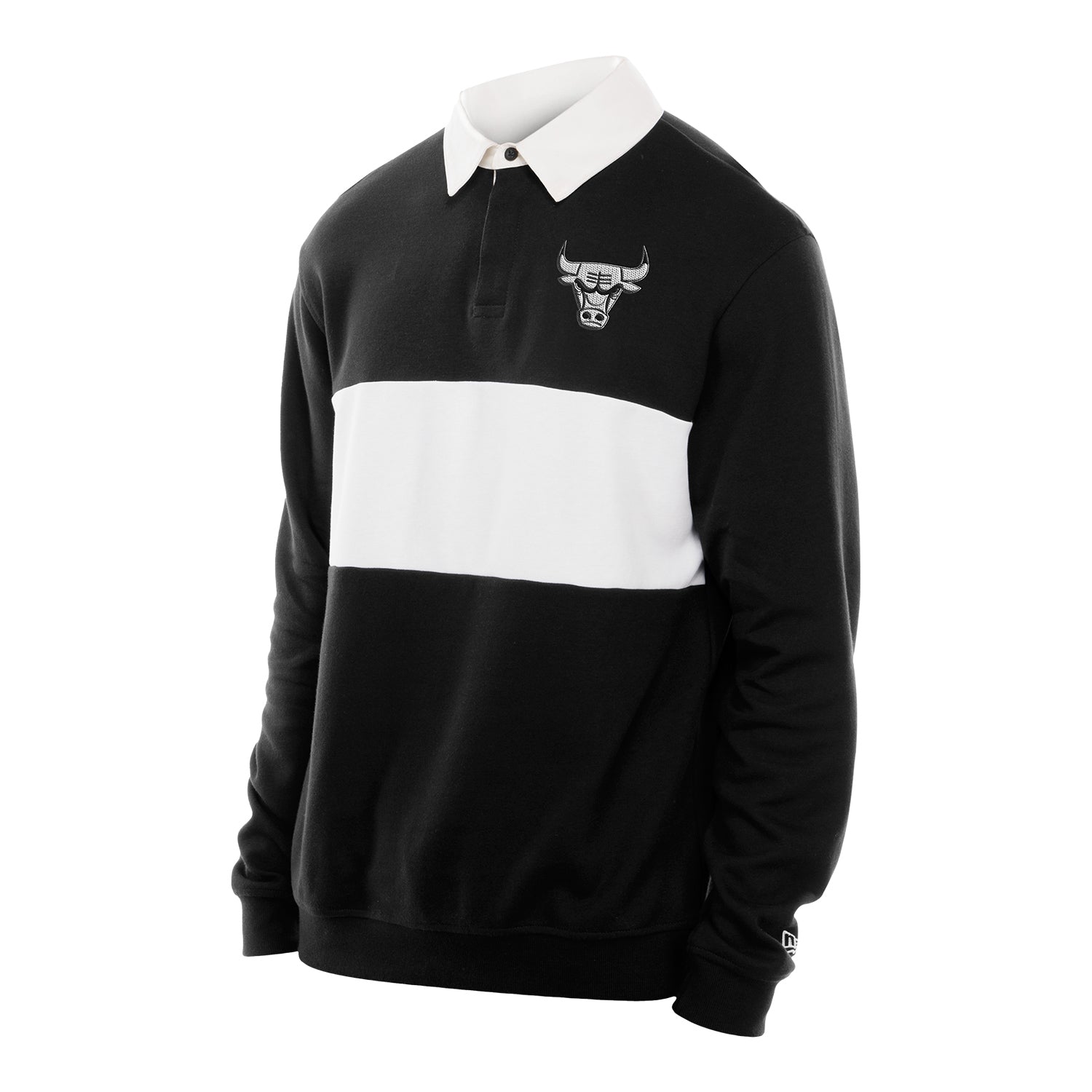 Chicago Bulls New Era Colorblock Rugby Shirt - Front View