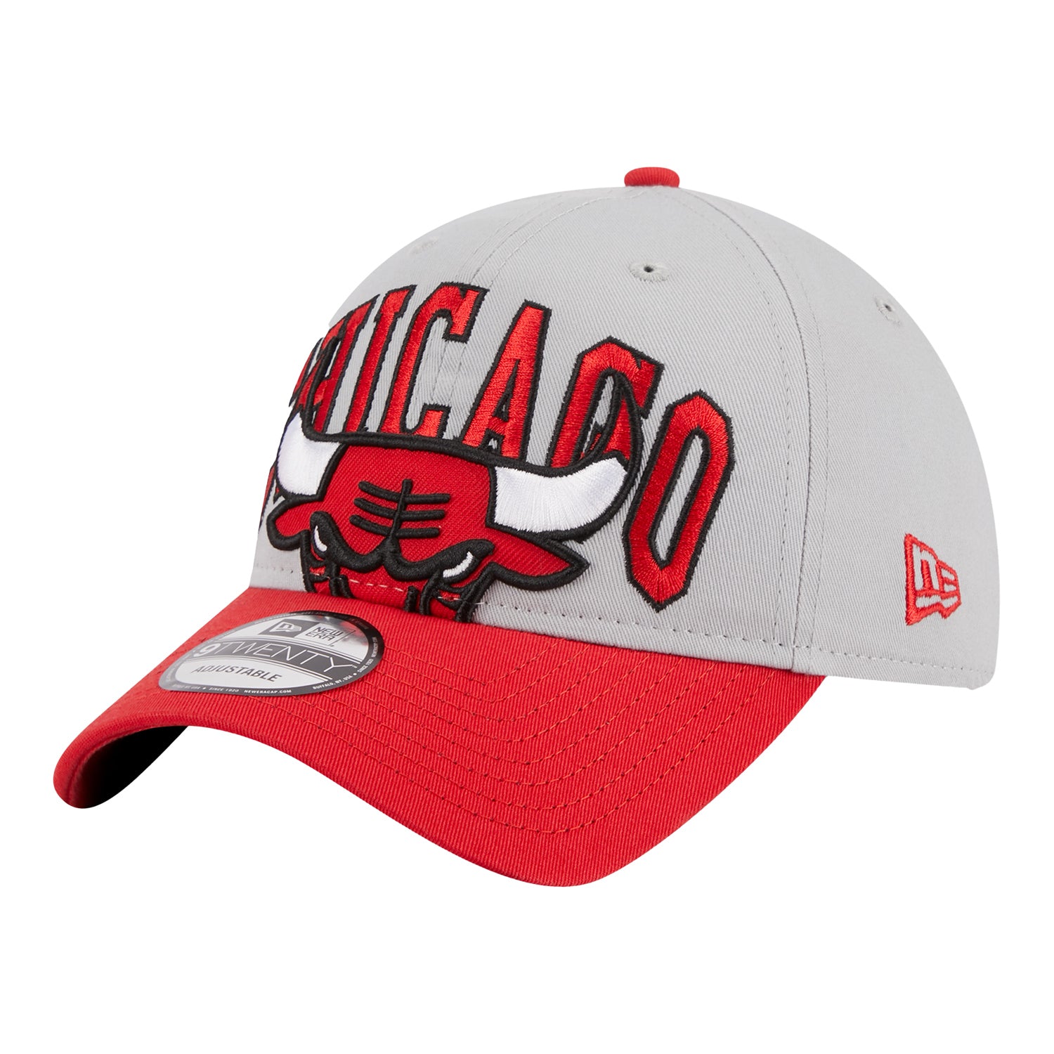 Chicago Bulls 23 Adjustable Tip Off Hat - grey and red - front view