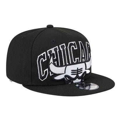 Chicago Bulls 23 Tip Off Snapback Hat - black and white - side view