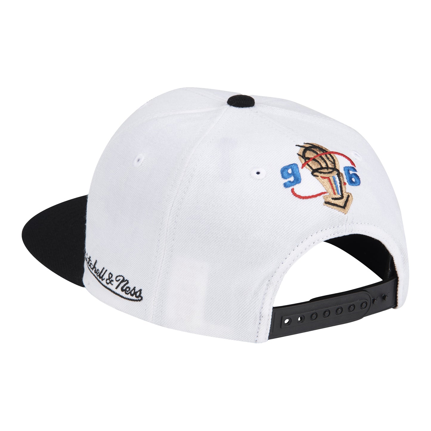 Chicago Bulls '96 Champs M&N Snapback in white - back view