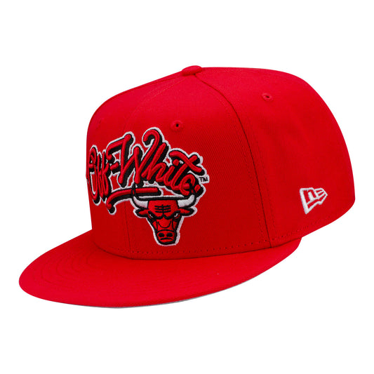 Chicago Bulls New Era Off-White Hat - Red - right side view