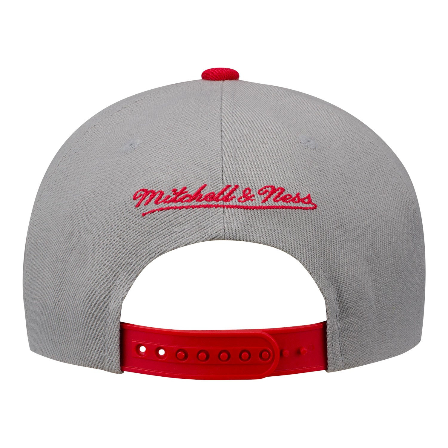 Chicago Bulls Mitchell & Ness Split Knockout Snapback In Grey - Back View