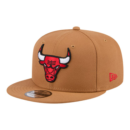 Chicago Bulls New Era 950 Color Pack Primary Snapback In Brown - Front Left View