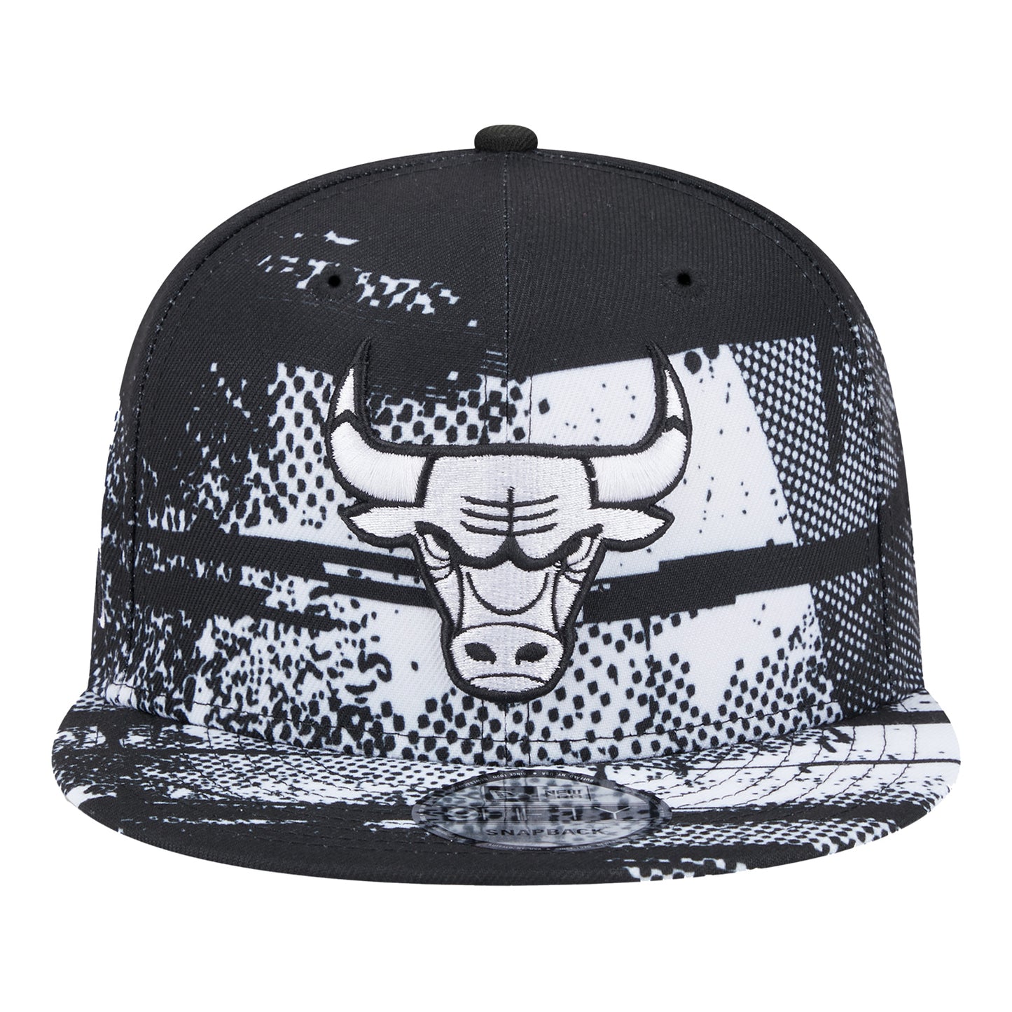 Chicago Bulls New Era 950 2024-25 Tip-Off White Snapback In Black & White - Front View