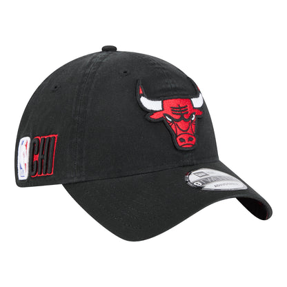 Chicago Bulls New Era 950 2024-25 Tip-Off Adjustable Hat In Black - Front Right View