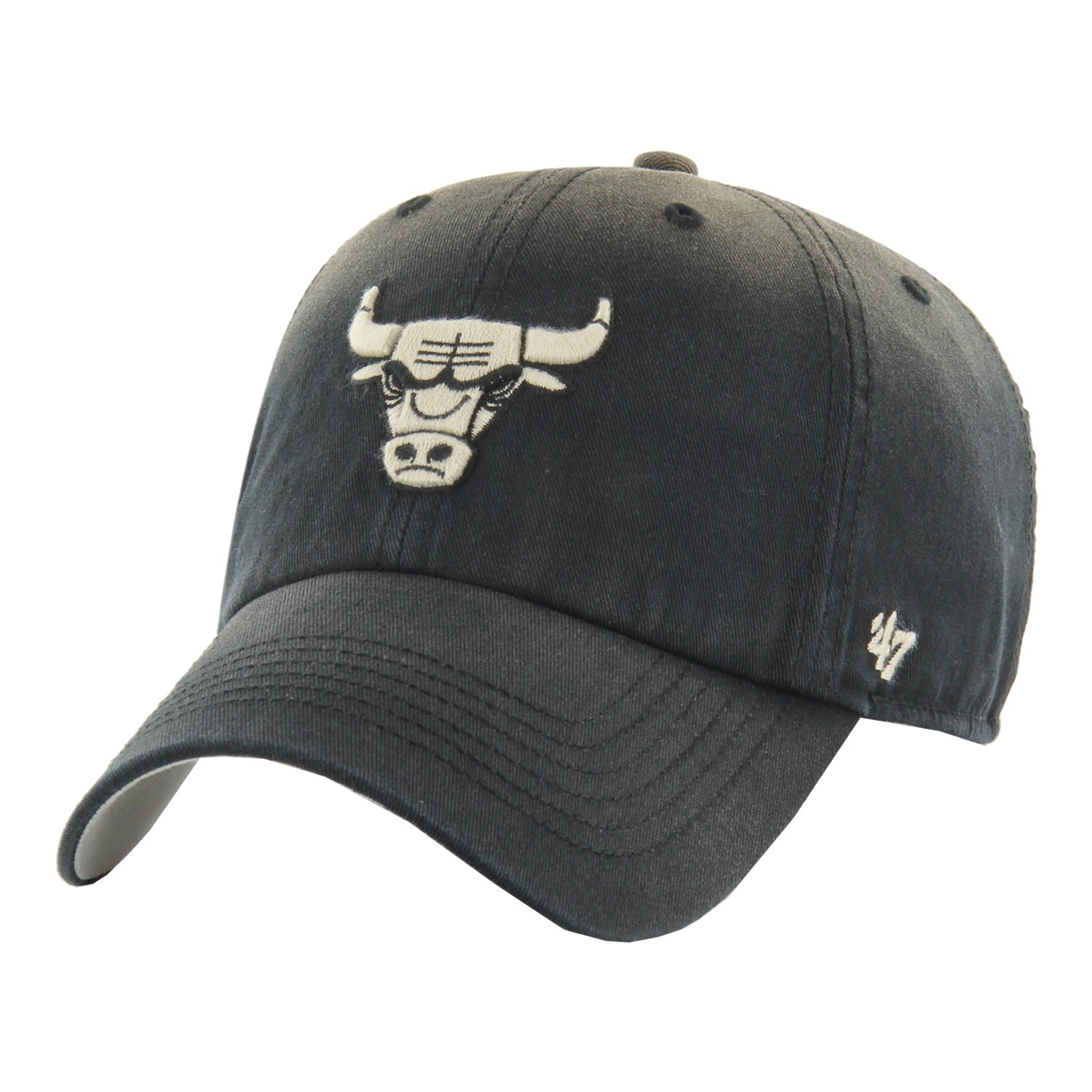 Chicago Bulls 47 Brand Clean Up Dusted Adjustable Hat - Front View