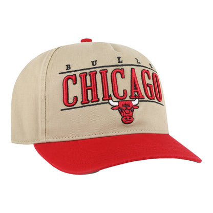 Chicago Bulls 47 Brand Hitch City Line Snapback Hat In Tan - Front Right View