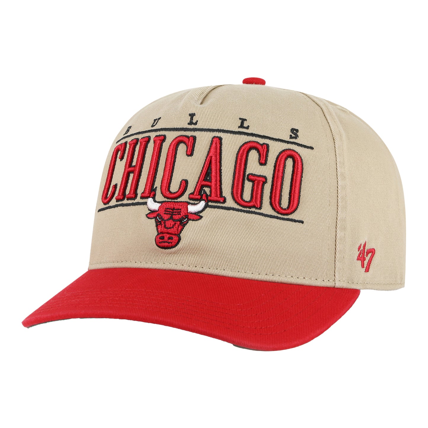 Chicago Bulls 47 Brand Hitch City Line Snapback Hat In Tan - Front Left View