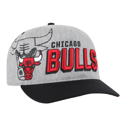 Chicago Bulls 47 Brand Hitch Overshadowed Logo Hat In Grey - Front Right View