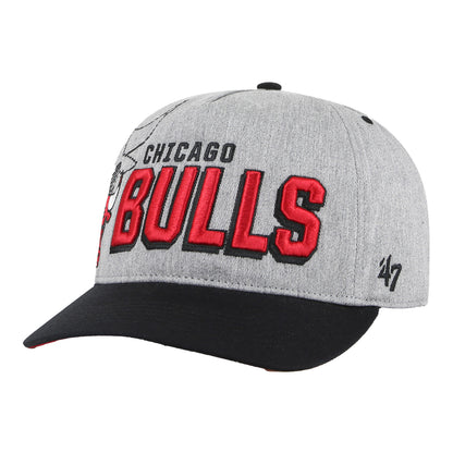 Chicago Bulls 47 Brand Hitch Overshadowed Logo Hat In Grey - Front Left View