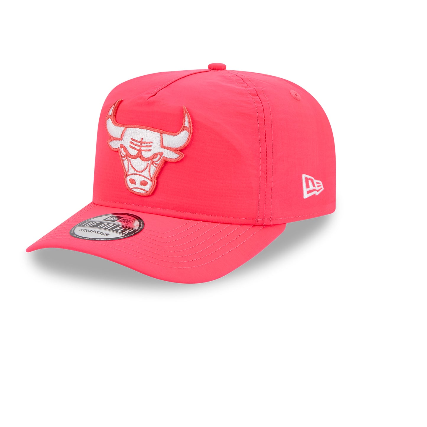 Chicago Bulls New Era Nylon Adjustable Pink Golfer - Left Side View