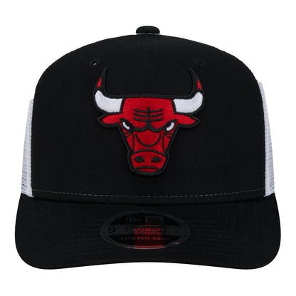 Chicago Bulls New Era 970 Stretch Core Classic Trucker Hat In Black - Front View