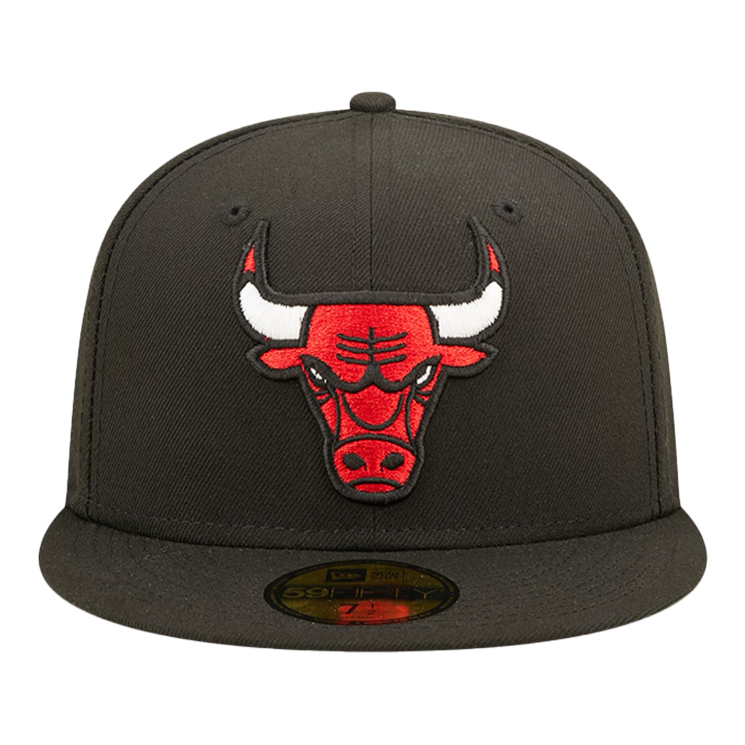 Chicago Bulls New Era 59Fifty Core Classic Fitted Hat In Black - Front View