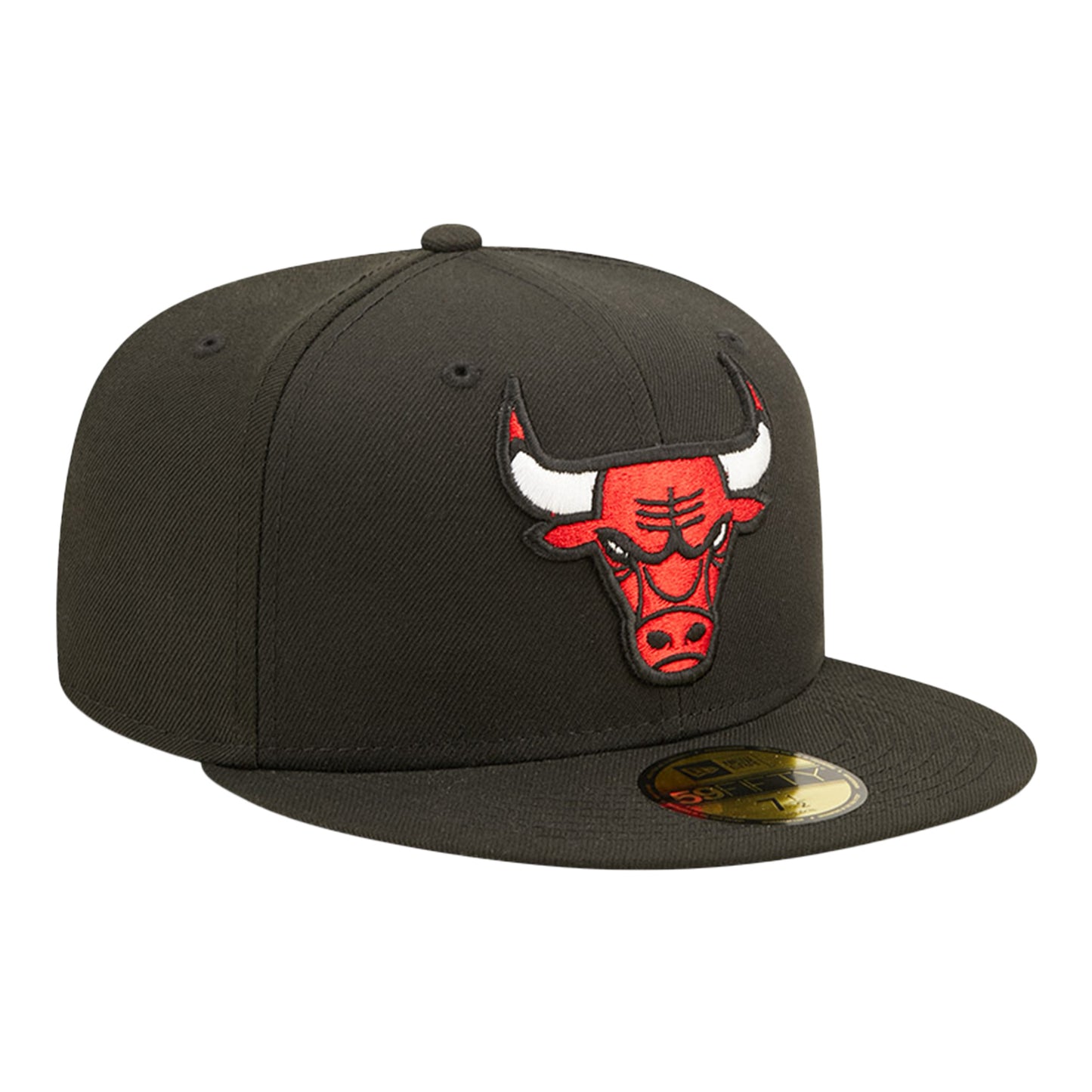 Chicago Bulls New Era 59Fifty Core Classic Fitted Hat In Black - Front Right View