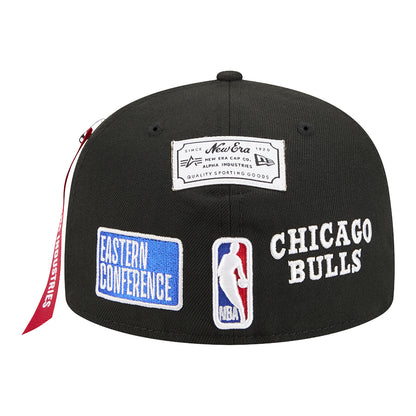Chicago Bulls New Era Alpha Industries 5950 Fitted Hat - Back View