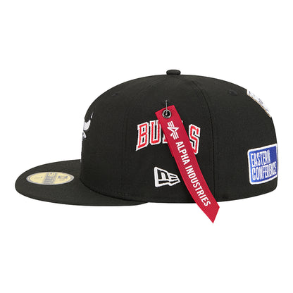 Chicago Bulls New Era Alpha Industries 5950 Fitted Hat - Side View