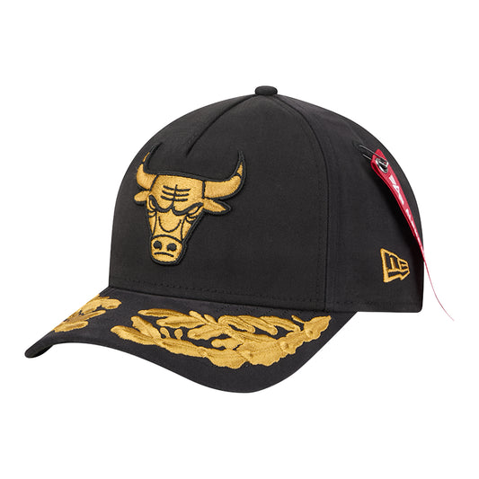 Chicago Bulls New Era Alpha Industries 940MC Snapback in Black - Front Left View