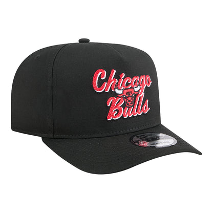 Chicago Bulls New Era 950AF Chainstitch Snapback in Black - Front Right View
