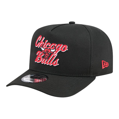 Chicago Bulls New Era 950AF Chainstitch Snapback in Black - Front Left View