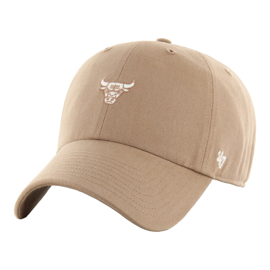 Chicago Bulls 47 Brand Foundational Mini Logo Clean Up Hat in Brown - Front Left View